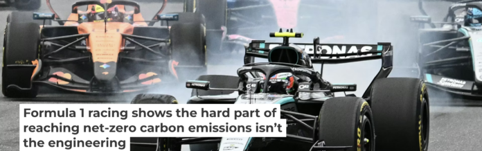 Formula 1 drivers maneuver for position during the 2026 Miami Formula One Grand Prix in Florida. Chandan Khanna / AFP via Getty Images